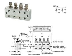 BFC-6A, 6-Station Block Flow Control, Meter Out Flow, Adjustment Screwdriver Slot