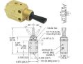 M5, 3-Position, 4-Way Valve,  Detented, Detented, Plastic Toggle