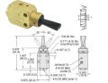 3-Position, 4-Way Valve, #10-32, Plastic Toggle, Detented, Deten