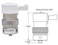 12vdc, Oxygen Clean, 2-Way Electronic Valve, Normally-Closed, Low Pressure/High Flow, Manifold, Connector, M5